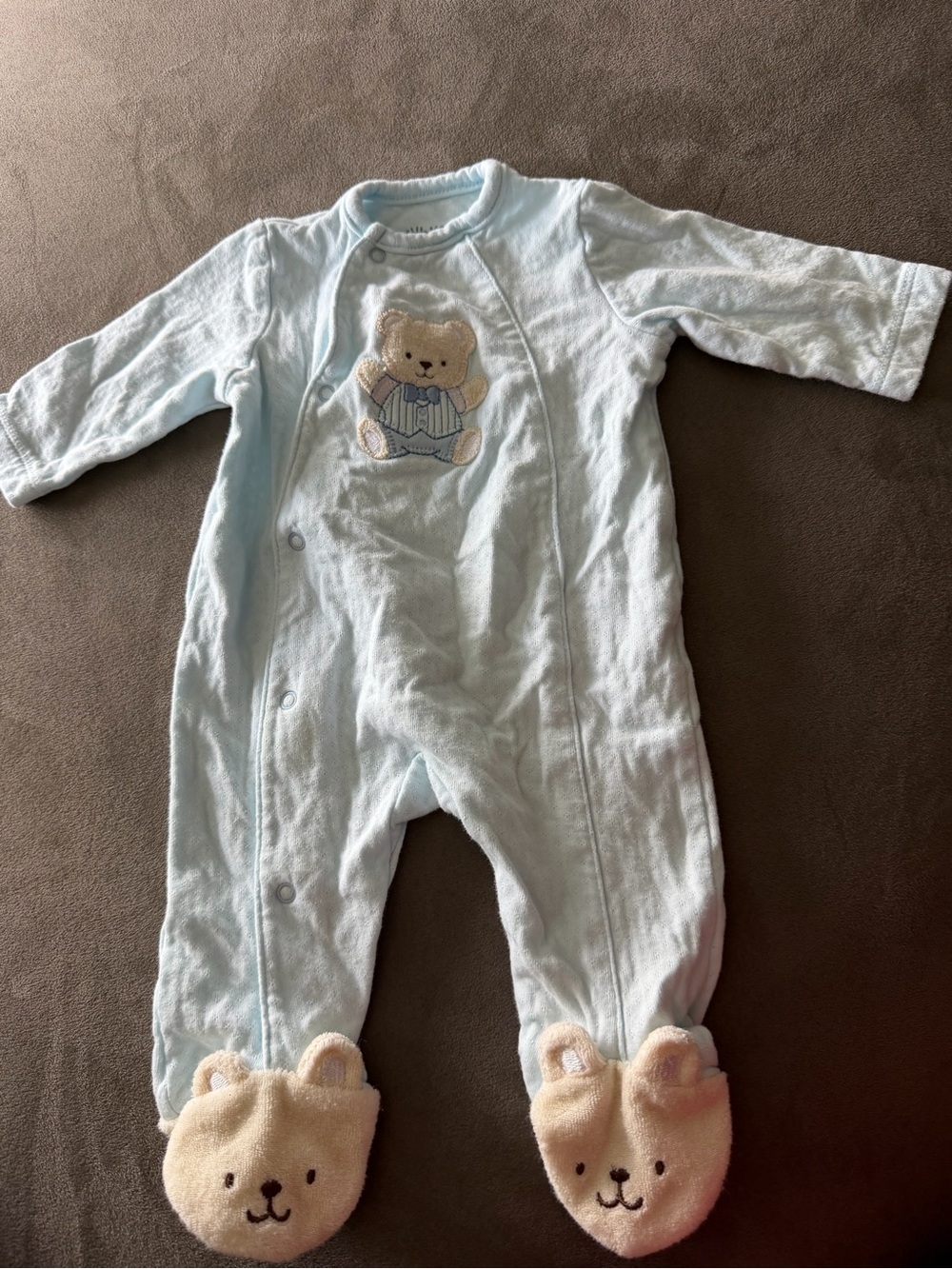 Little Me Bear Footed One-Piece Baby Sleeper